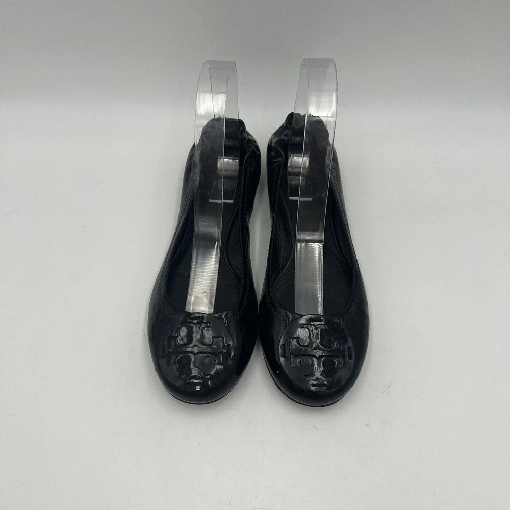 TORY BURCH Black Patent Leather BALLET Flats Size 6 1/2‎